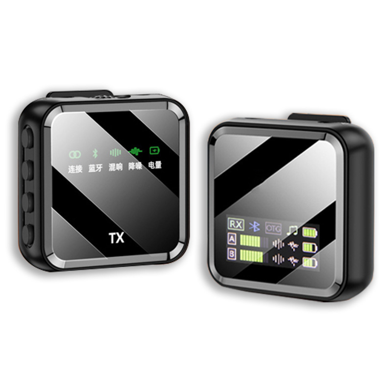 国境を越えた新しいデジタル ディスプレイ ワイヤレス ラベリア マイク ノイズ リダクション リバーブ Bluetooth 伴奏双方向ラジオ マイク ラベリア マイク|undefined