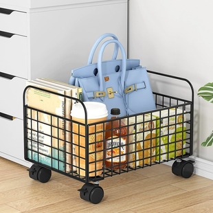 School Bag Storage Pulley Student Desk Storage Cabinet Placement Rack under the Table Mobile Bookshelf Storage Rack Trolley