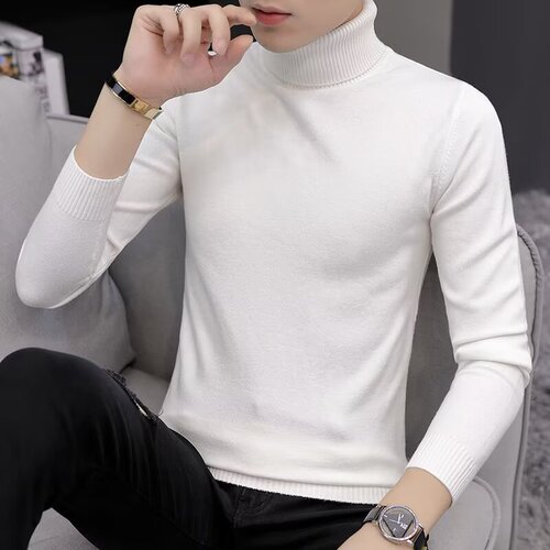 Autumn and winter warm, slim-fit sweater for men—new high-neck Korean-style knitwear, best-selling sweater for teens.