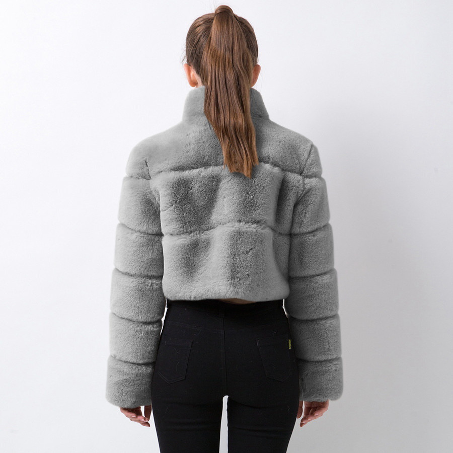 Abbigliamento Donna Pelliccia Giacca Donna Pelliccia Cuciture Orizzontali Pelliccia Artificiale_voghion.com