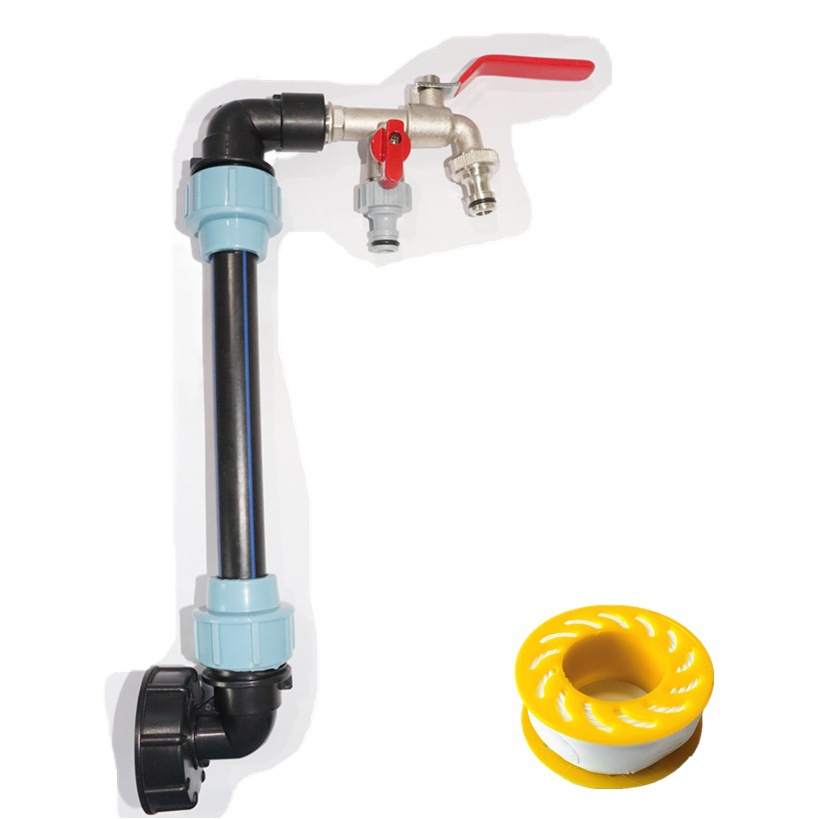 Transfronterizo IBC tonelada barril conjunta tonelada barril dos barriles serie accesorios de junta tonelada barril PE tubo Junta codo tonelada altura del barril