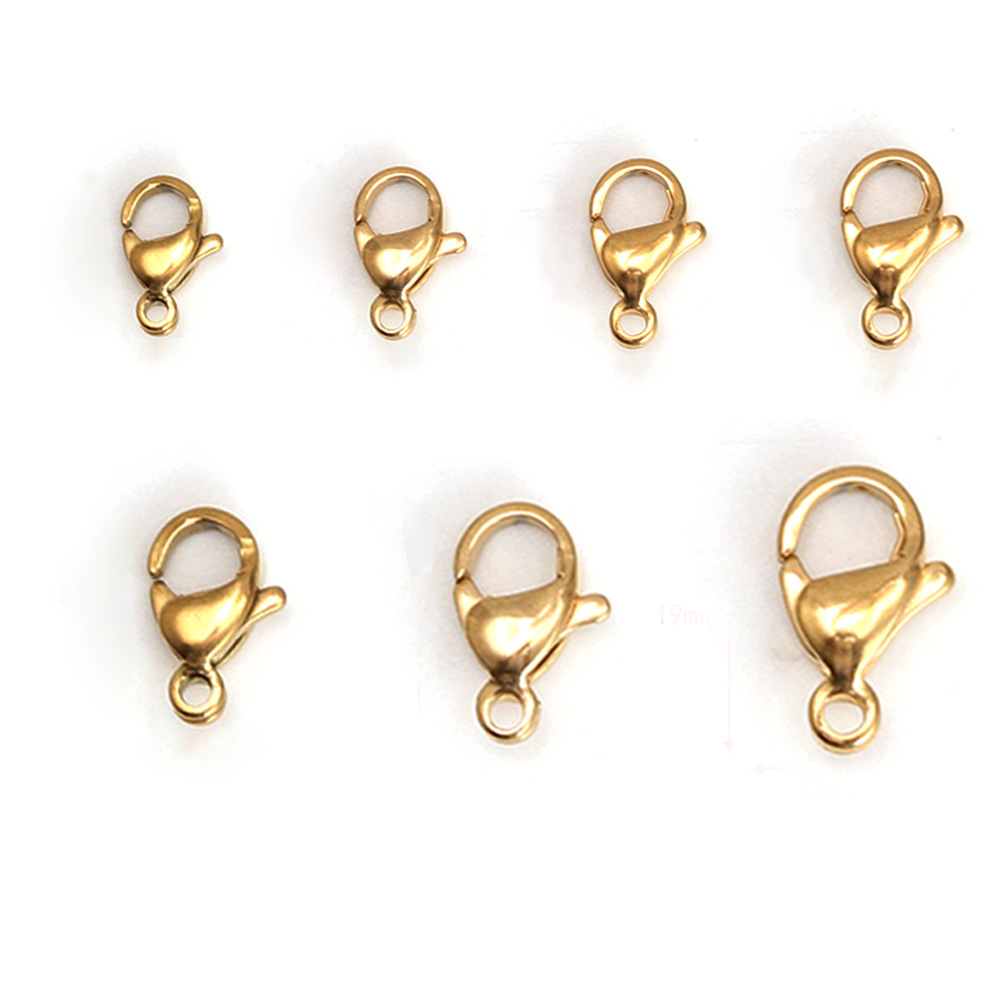 25 Pieces Per Pack 304 Stainless Steel Solid Color Lobster Clasp display picture 4