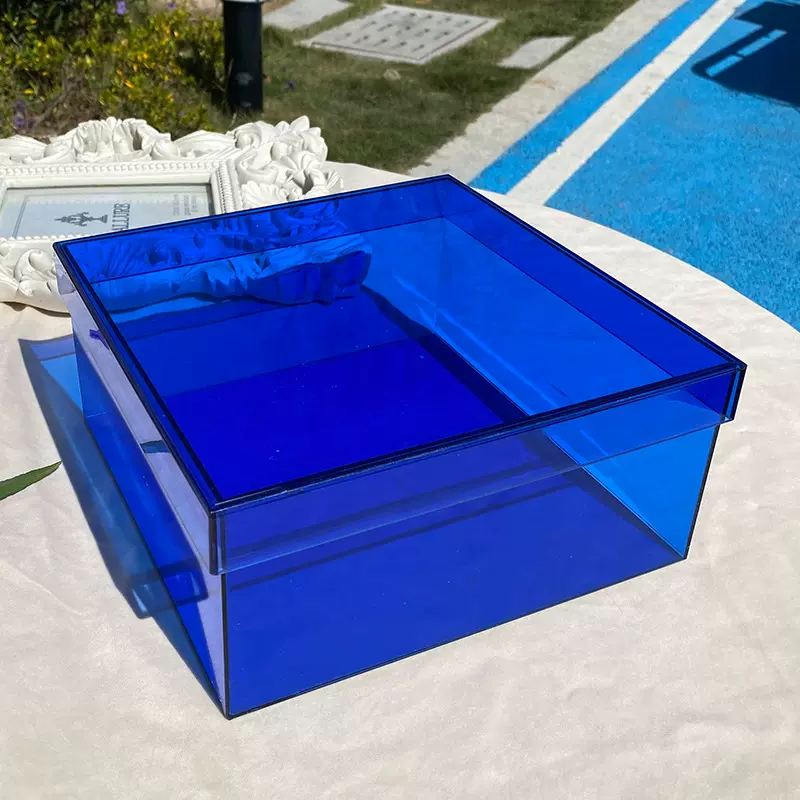 亚克力盒子厂家现货彩色方形食品盒防尘罩天地盖展示盒伴手礼盒