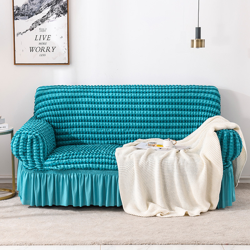 Alto peso Seersucker falda Decoración sofá cubierta todo incluido sofá cubierta elástica cubierta universal cubierta completa combinación sofá cubierta toalla