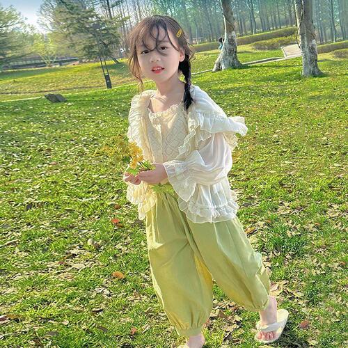 Children's Pants Summer Outfit Kids Mosquito-Proof Pants 2025 Trendy Girl Casual Pants Summer Thin 9/10 Length