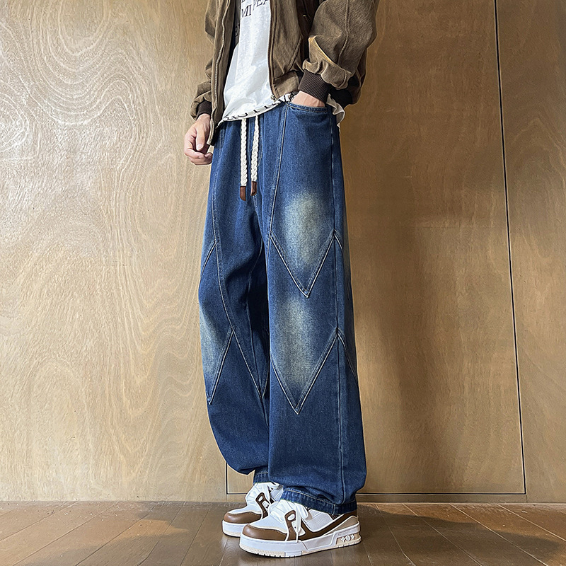 Men's Straight-Leg Jeans 2025 Autumn New Youth Fashion Casual Trend Loose Casual Easiest for Match Long Pants
