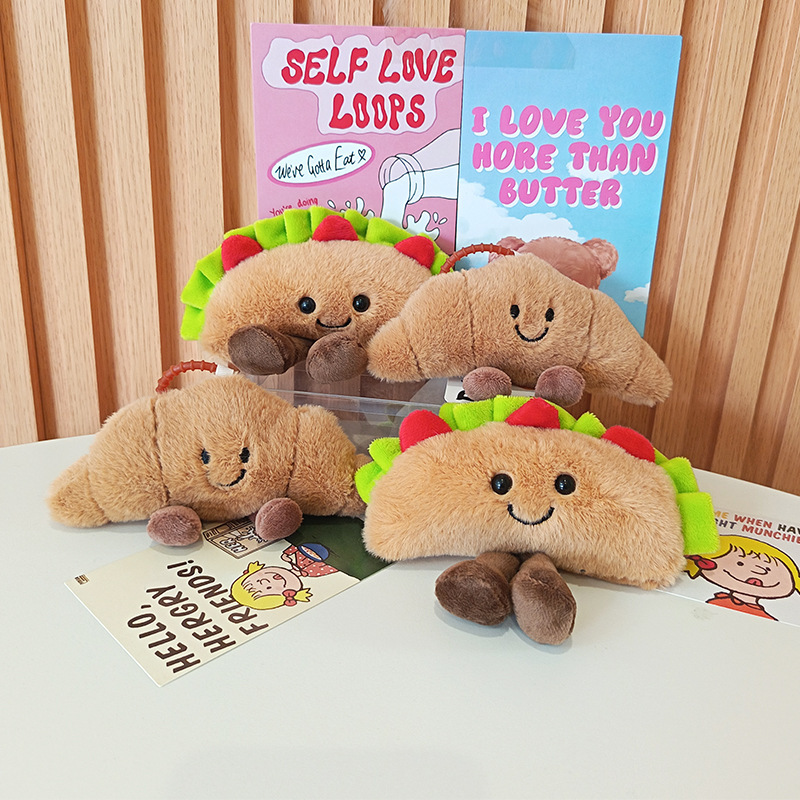 かわいい萌えタコ餅ストラップぬいぐるみ人形ハンバーグサンドイッチバッグ掛けキーホルダーぬいぐるみ|undefined