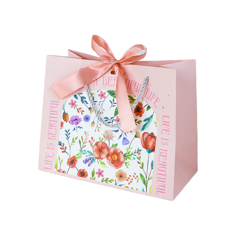 Cumpleaños de lujo ligero Día de la Madre Día de San Valentín bolsas de regalo de estilo pequeño regalo de mano bolsa de papel de mano