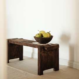 9U实木沙发边几角几浴室沙发茶几床边椅复古手工做旧款艺术家居长