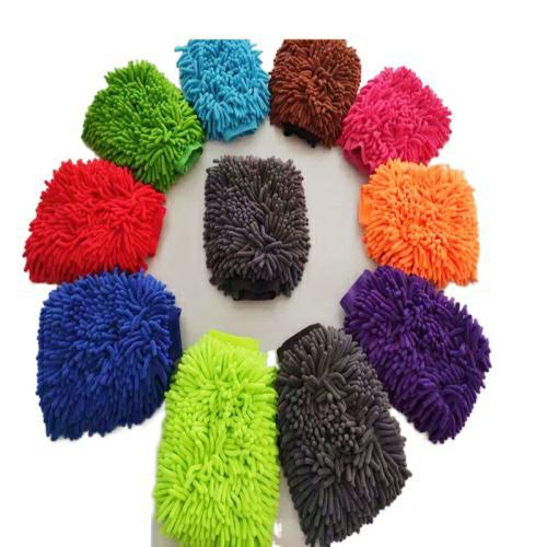Comprar guantes de lavado de autos de chenilla de doble cara sin lastimar la superficie de pintura palma de oso trapo de felpa de terciopelo de coral mano de limpieza de autos image 5