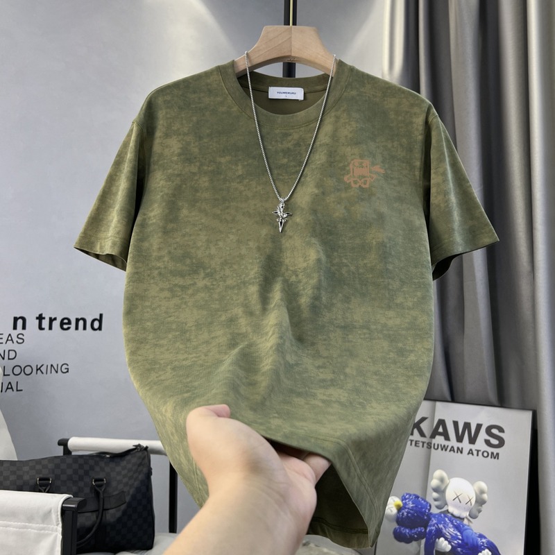 2025 新しい夏のルーズアメリカンヘビーウェイト Tシャツメンズトレンディなブランドカジュアル多用途個性トレンディな快適な半袖|undefined