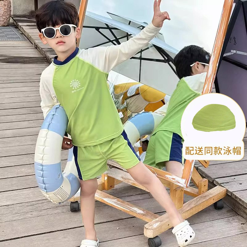 男童泳衣裤2025新款儿童夏季分体防晒速干游泳衣宝宝温泉度假泳装|undefined