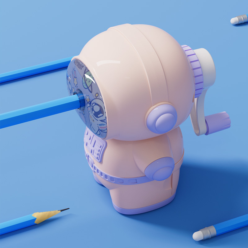 7860 astronauta cuchillo de lápiz mano rotación cuchillo de lápiz para el día de la infancia regalo afilador de lápiz al por mayor