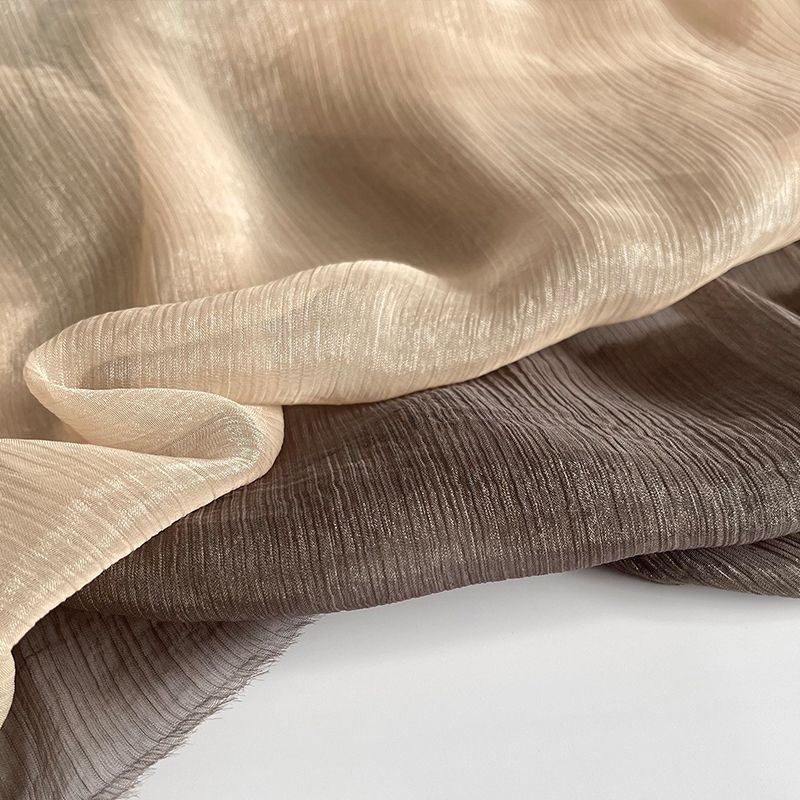 Solid Color Transparent Gloss Champagne Apricot Pleated Bean Sands Brown Vertical Grain Silver Silk Glaze Chiffon Fabric Gauze Skirt Hanfu Solid Color Transparent Gloss Champagne Apricot Pleated Bean Sands Brown Vertical Grain Silver Silk Glaze Chiffon Fabric Gauze Skirt Hanfu