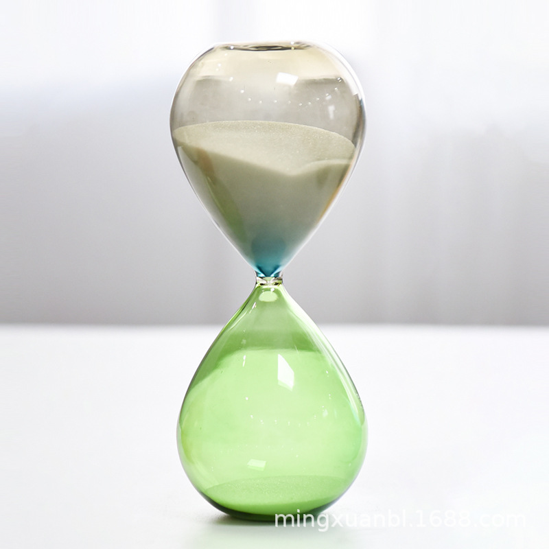 Nordic hogar vidrieras reloj de arena temporizador 30 minutos de dos colores regalo creativo decoración de escritorio regalo
