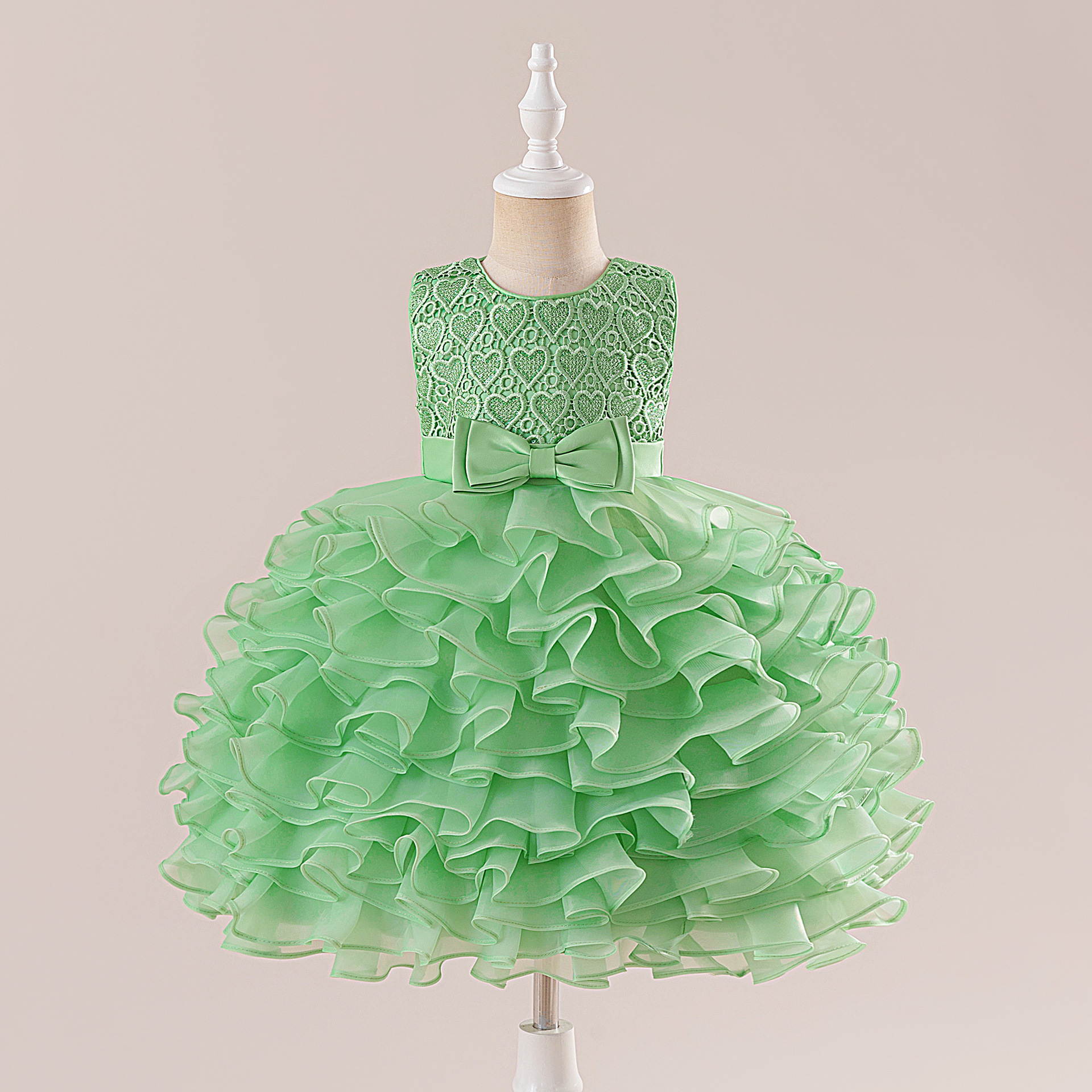 Europa y los Estados Unidos nuevos vestidos infantiles niños y medianos vestidos de pastel de malla multicapa vestidos de piano vestidos de novia vestidos de princesa
