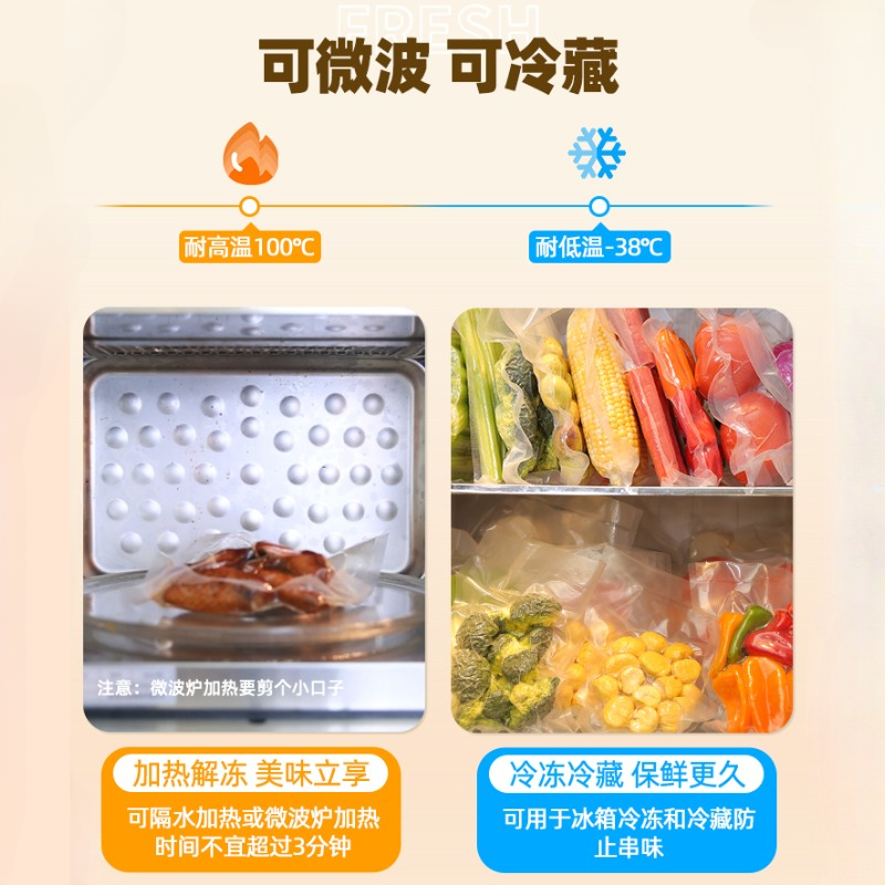 Bolsa de embalaje de tocino estriada bolsa de vacío de alimentos bolsa de sellado de salchicha larga bolsa de vacío de alimentos bolsa doméstica