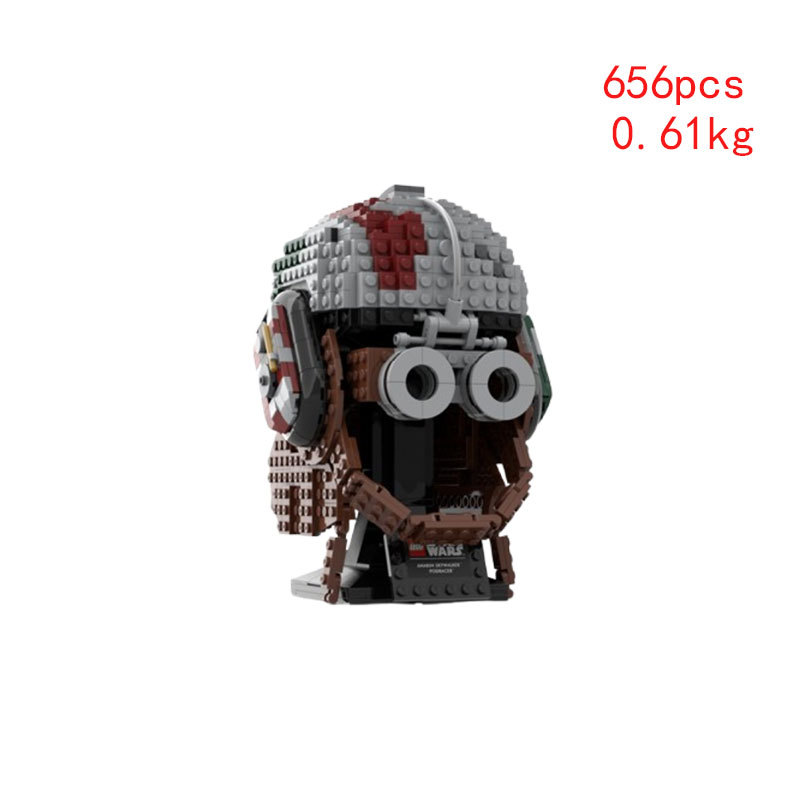 Cross-border Hot-selling In-stock MOC-145935 Small Particle Assembly Building Block Toy Creative DIY Helmet Model_voghion.com