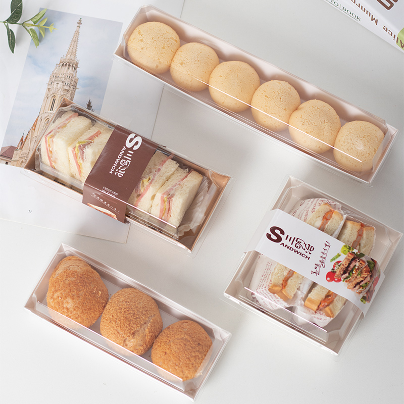 Sandwich toallas, caja de nieve, pastel de carne, caja de embalaje de pastel, caja de embalaje de panadería