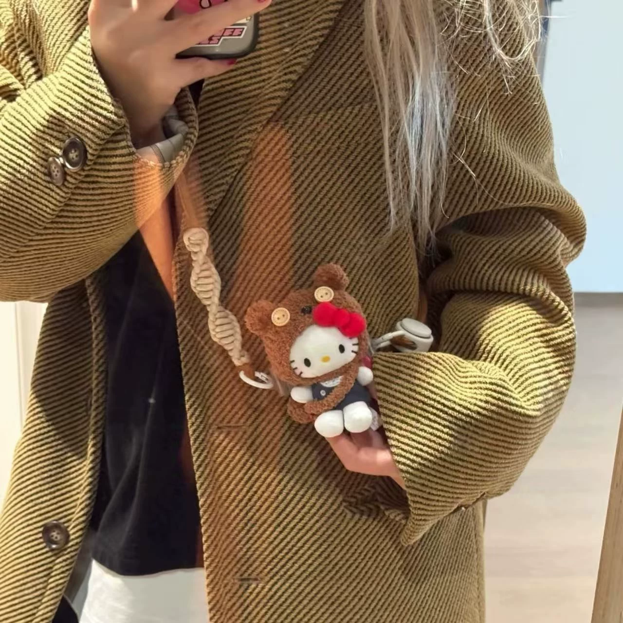 Hello Kitty, универсальный мобильный телефон, плюшевая кукла, милая сумка через плечо, регулируемая карманная лента на кружево