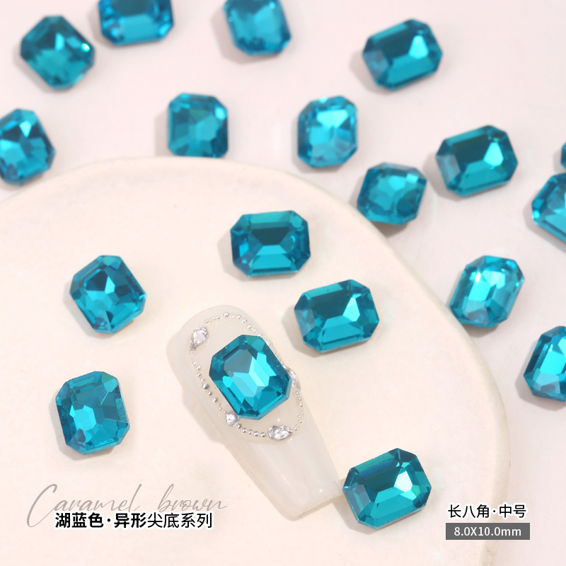긴 팔각형 8x10mm 단일