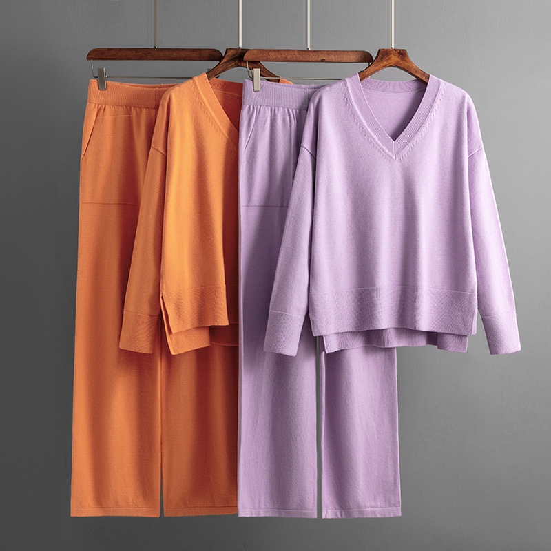 Suit Women Autumn Winter Loose Casual Sweater Pullover Two Piece Set 6 Suit Women Autumn Winter Loose Casual Sweater Pullover Two Piece Set