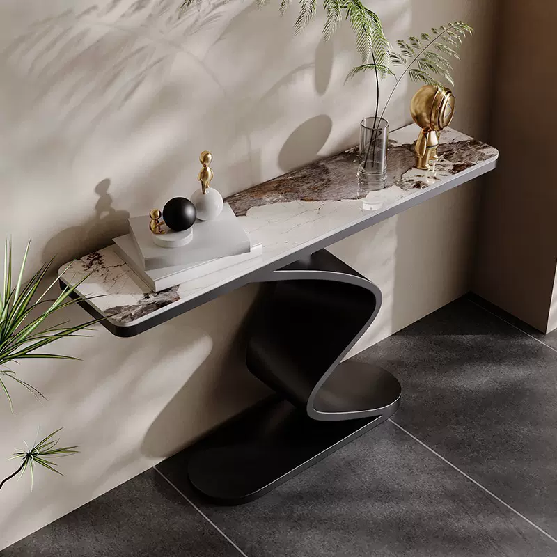 玄关桌轻奢现代端景台简约玄关台意式极简窄边桌酒店大堂靠墙条案