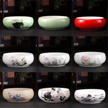 简约大号水培铜钱草专用花盆水仙陶瓷水养四季花盆家用创意大口径