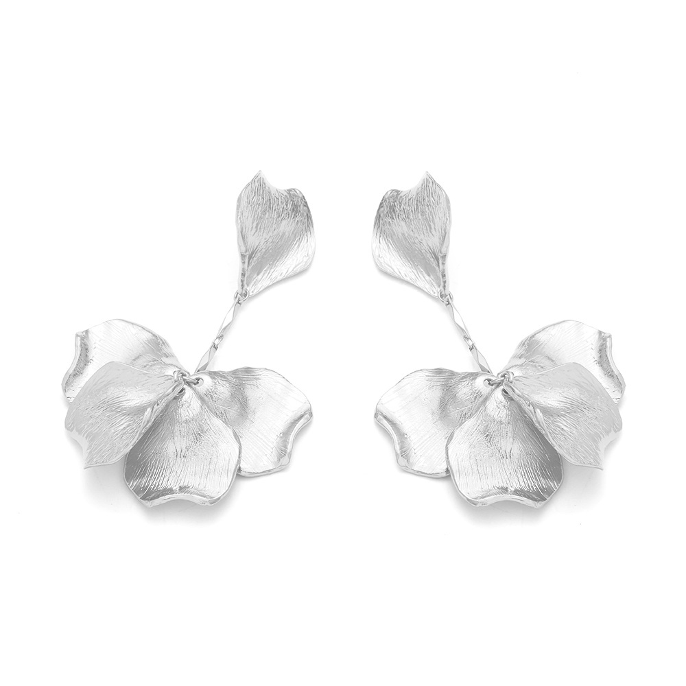 1 Pair IG Style Sweet Heart Shape Flower Plating Zinc Alloy Drop Earrings display picture 5