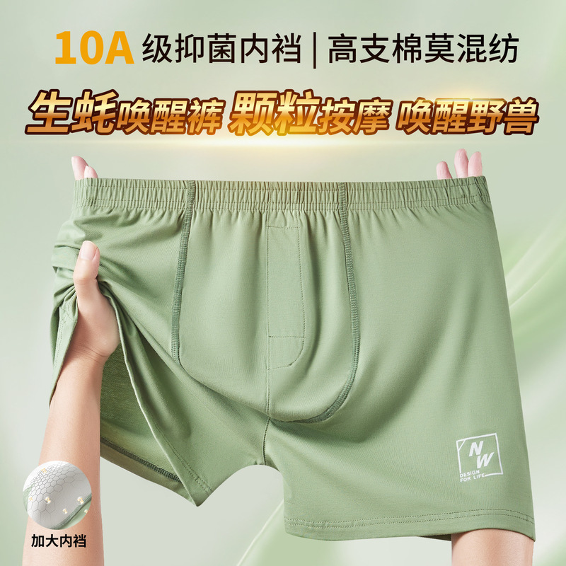 10A Antibacterial Oyster Men's Arrow Pants U-Shaped Massage Inner Modal Arrow Pants Loose Home Pants Underwear