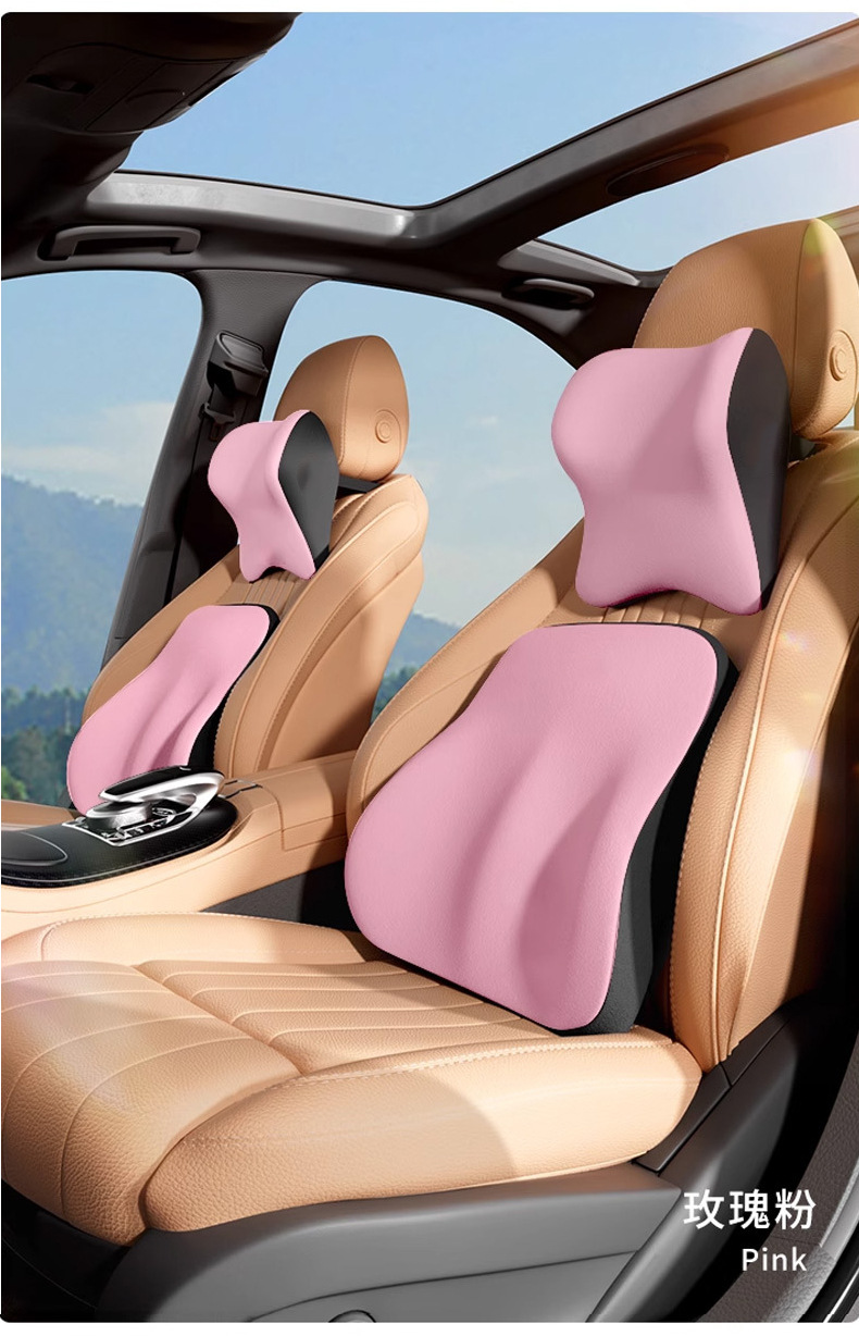 Cross-Border Car Headrest, Universal Car Lumbar Support for All Seasons, Memory Foam Lumbar Support, Car Pillow, Sedentary Car Neck Pillow