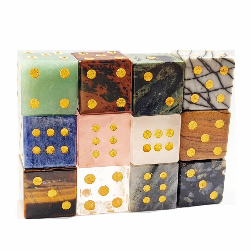 Natural Amethyst Dice, Aquatic Agate Tiger Eye Stone Dice, Semi-Precious Stone Dice, New Cross-Border Products Natural Amethyst Dice, Aquatic Agate Tiger Eye Stone Dice, Semi-Precious Stone Dice, New Cross-Border Products