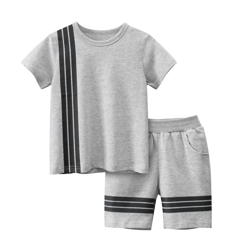 27 niños marca ropa para niños verano nuevo estilo coreano traje para niños Camiseta de manga corta pantalones conjunto de dos piezas entrega de una sola pieza