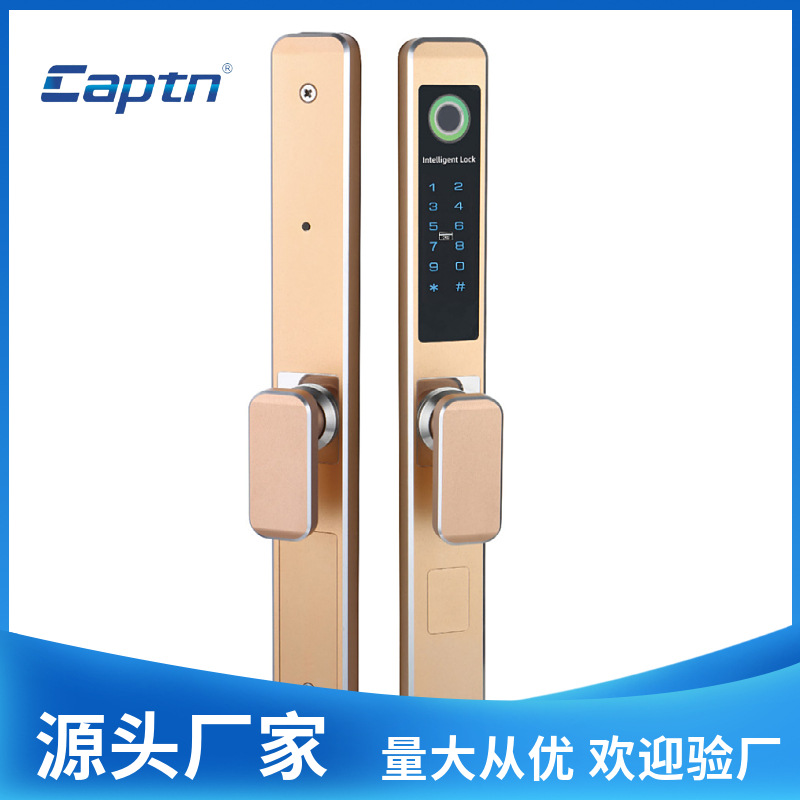 Kebei escudo B05 ventana cuadrada de pantalla cerradura de huella digital de aluminio impermeable al aire libre puerta de patio puerta de aluminio cerradura de contraseña cerradura de borde estrecho cerradura inteligente