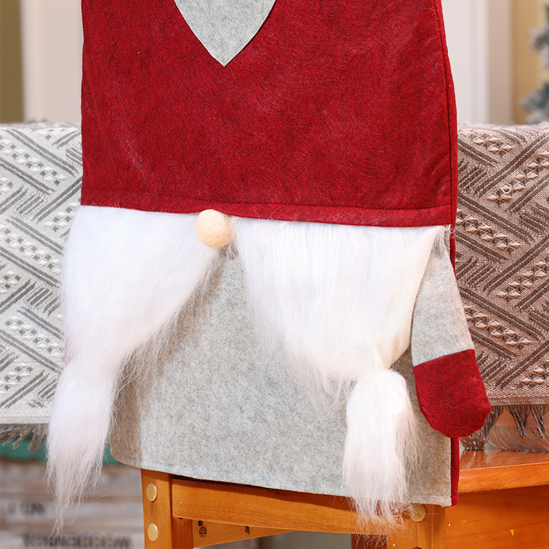 Nouvelles décorations de table et de chaise de Noël Père Noël Bonhomme de neige Poupée stéréo Housse de chaise Robe de maison_voghion.com