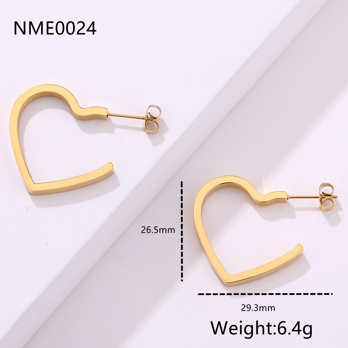 10g Weight Earrings Classification 1 Pair Quantity Daily, Shopping Occasion Stainless Steel Material Geometric, Heart Shape Pattern Women's Gender Plating Design Retro Style 1 Pair Retro Lady Geometric Heart Shape Plating Stainless Steel Earrings 无