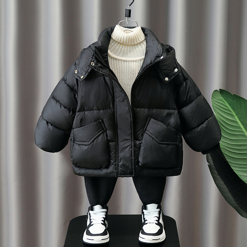 6615 chaqueta de plumón para niños 2024 invierno nuevo estilo para niños chaqueta de plumón coreana para bebés invierno con capucha engrosada marea