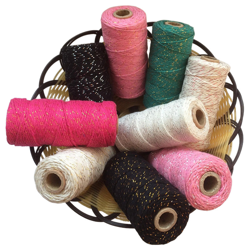 Fábrica de oro seda de alambre de plata de color cuerda de algodón hilo de algodón todo el alambre de oro todo el alambre de plata todo el alambre de cobre DIY embalaje de regalo