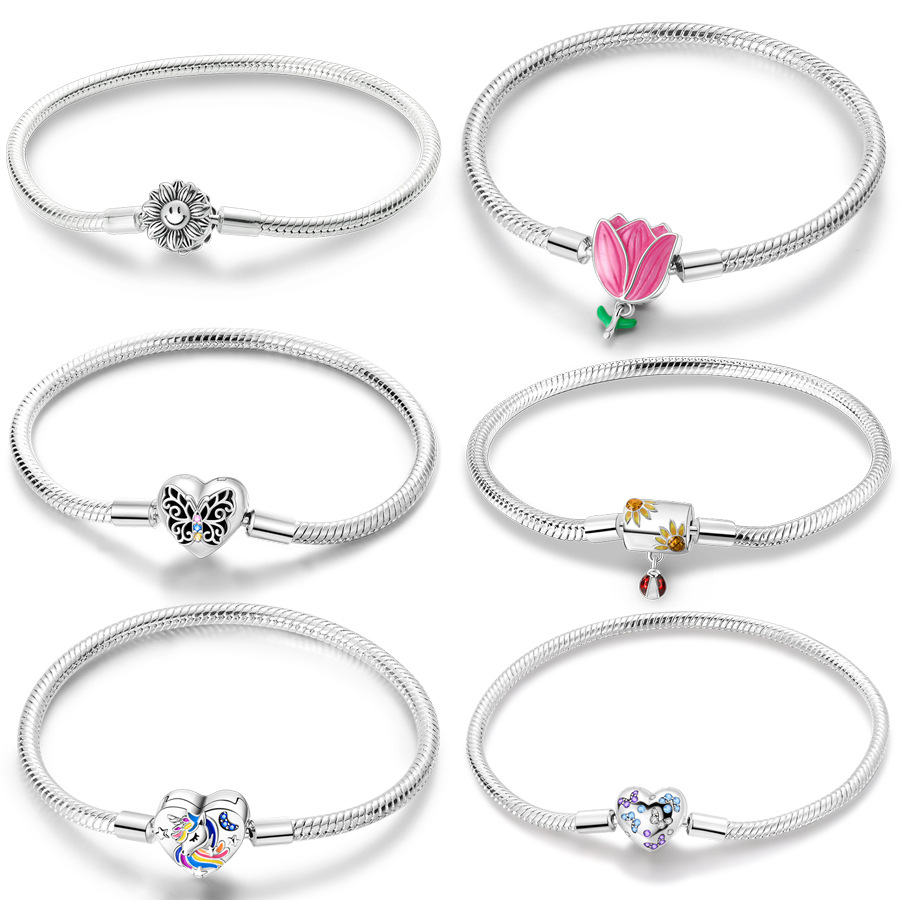 Copper Silver Plated Basic Simple Style Classic Style Plating Insect Flower Butterfly Bracelets display picture 1