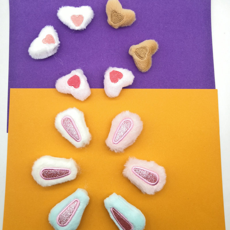 头饰发箍头扣配件毛绒兔子耳朵DIY儿童围巾帽子睡衣包包配饰件