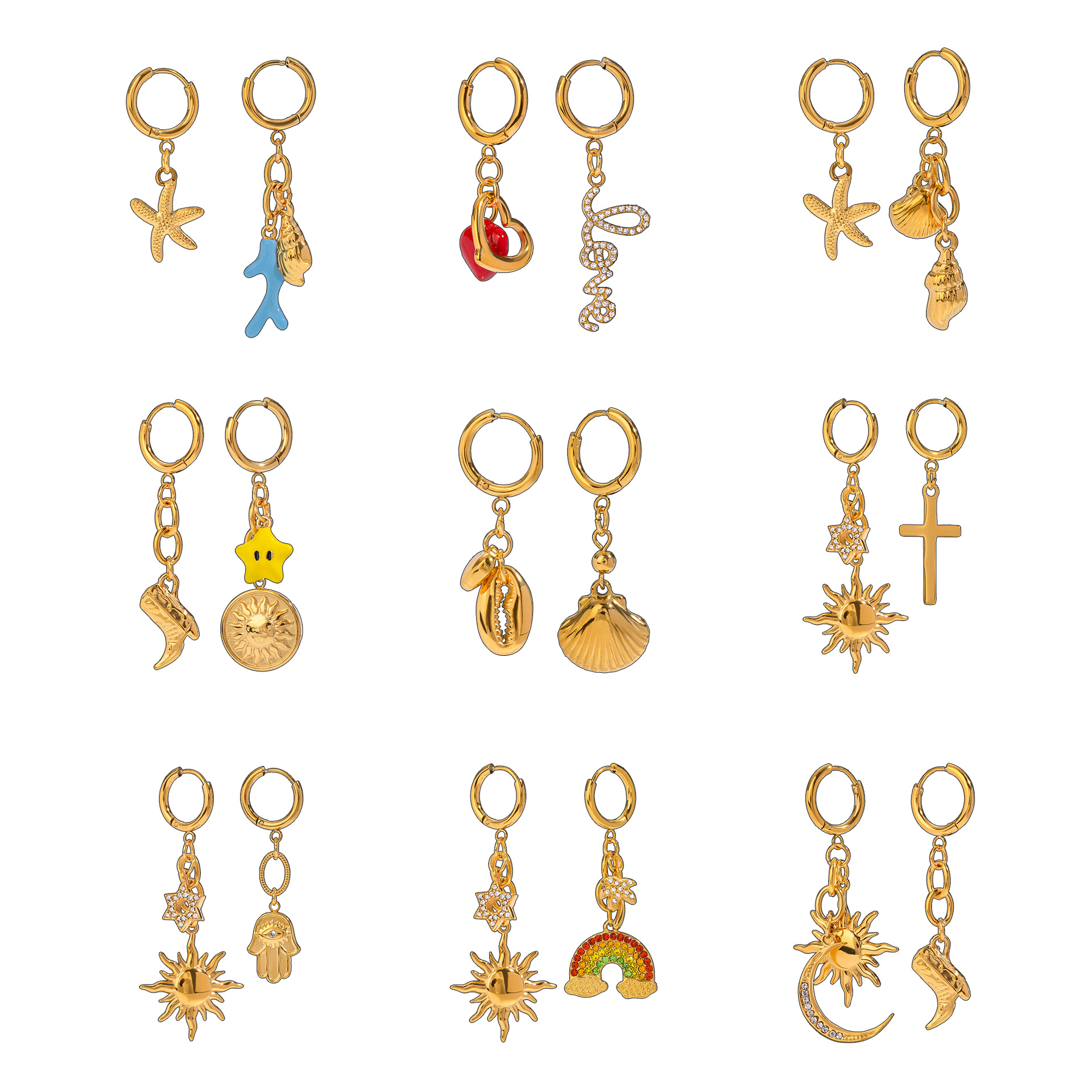 Jieding europeo y americano de acero inoxidable nicho diseño de lujo ligero bikini hebilla de acero de titanio dorado de 18 quilates sin desvanecerse accesorios femeninos