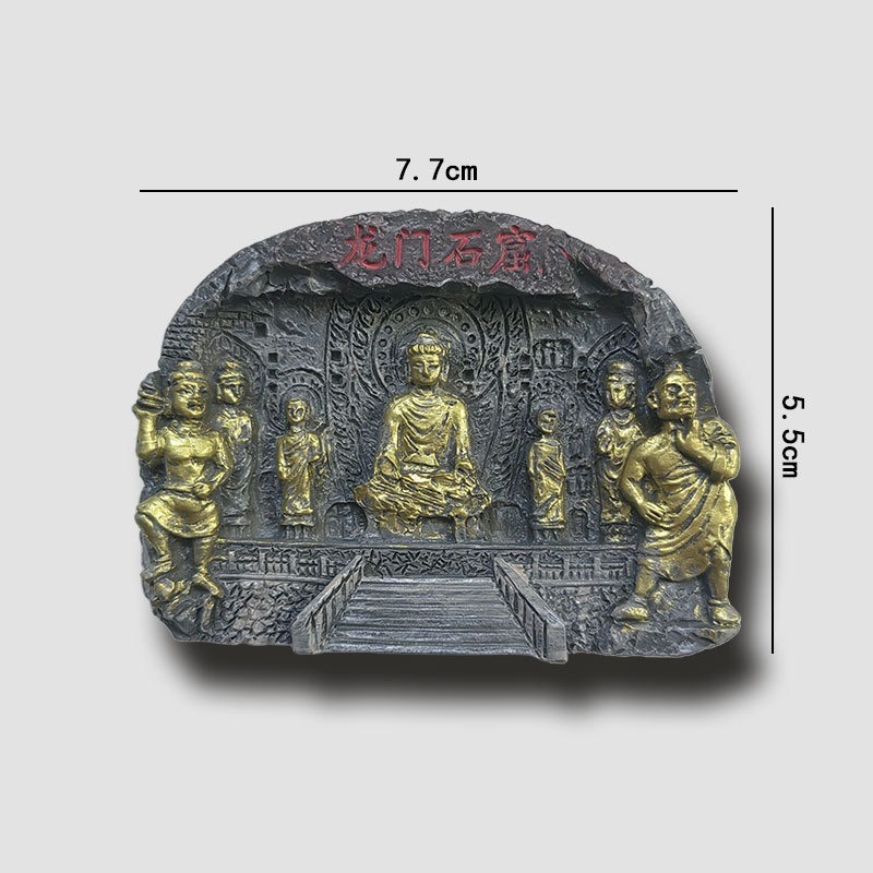 山西雲崗石窟 洛陽龍門 仏手 仏蓮 文化的創造性 樹脂製冷蔵庫用マグネット 装飾メッセージ 磁石 国潮風|undefined