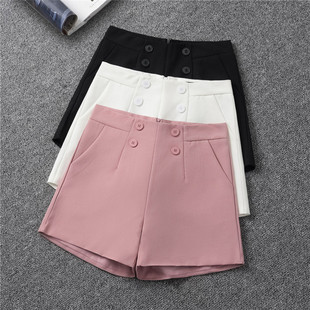Khaki Suit Shorts Women Autumn and Winter 2022 New High Waist A- Line Loose Straight Bottoming Outer Wear Wide Leg Pants