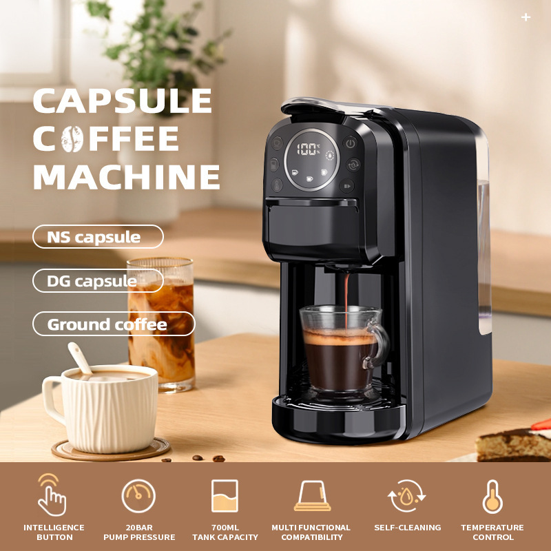 Cross-Border Customized Coffee Machine Italian 3-in-1 Huaguang Espresso Capsule Coffee Machine Oem American and European Kitchen Appliances