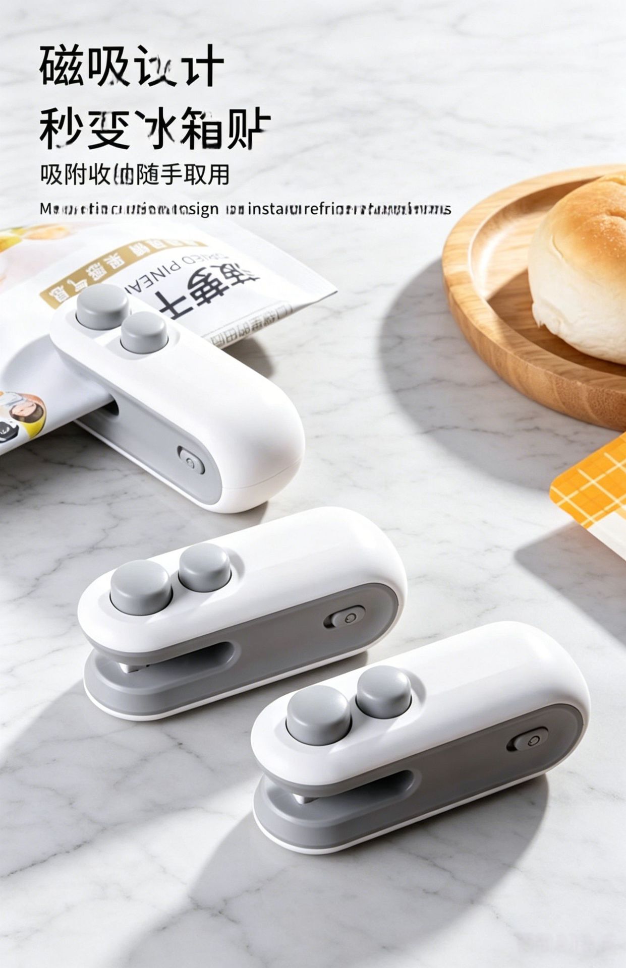 Taşınabilir Aperatif Paketleme El Basmalı Yapışkanlaştırıcı USB Sıcak Mühür Makinesi Vakum Açılı Bıçak Ev ve Dış Mekan Kullanımı
