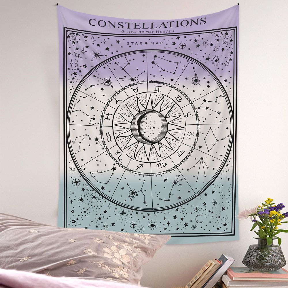 Bohemian Contrast Color Constellations Decoration Background Wall Cloth Tapestry Wholesale Nihaojewelry display picture 5