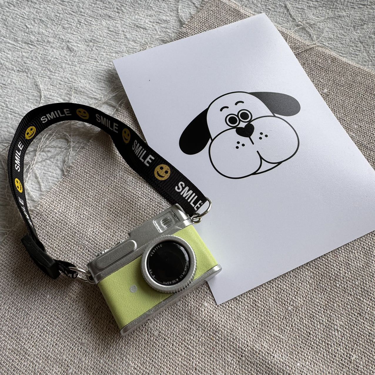 Simulation Mini Slr Camera Pilot Leader Dog Cotton Doll Sound Luminous Toy Doll House Accessories