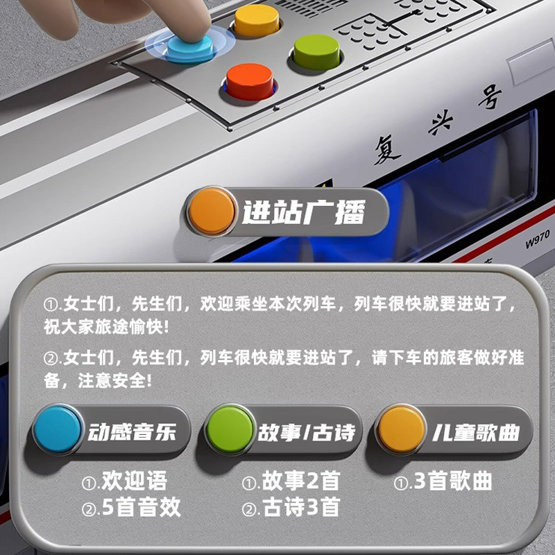 Niños de doble sección Tren de Alta Velocidad tren armonioso renacimiento pequeño tren modelo de pista máquina narrativa educación temprana juguetes educativos