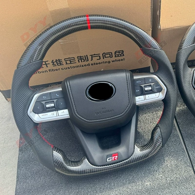 Suitable for Nx/Rx/Lx570/Gx460 Upgrade Lc Steering wheel - real-carbon-classic-model-red-back-to-black-label-silver-button-red-line-gr