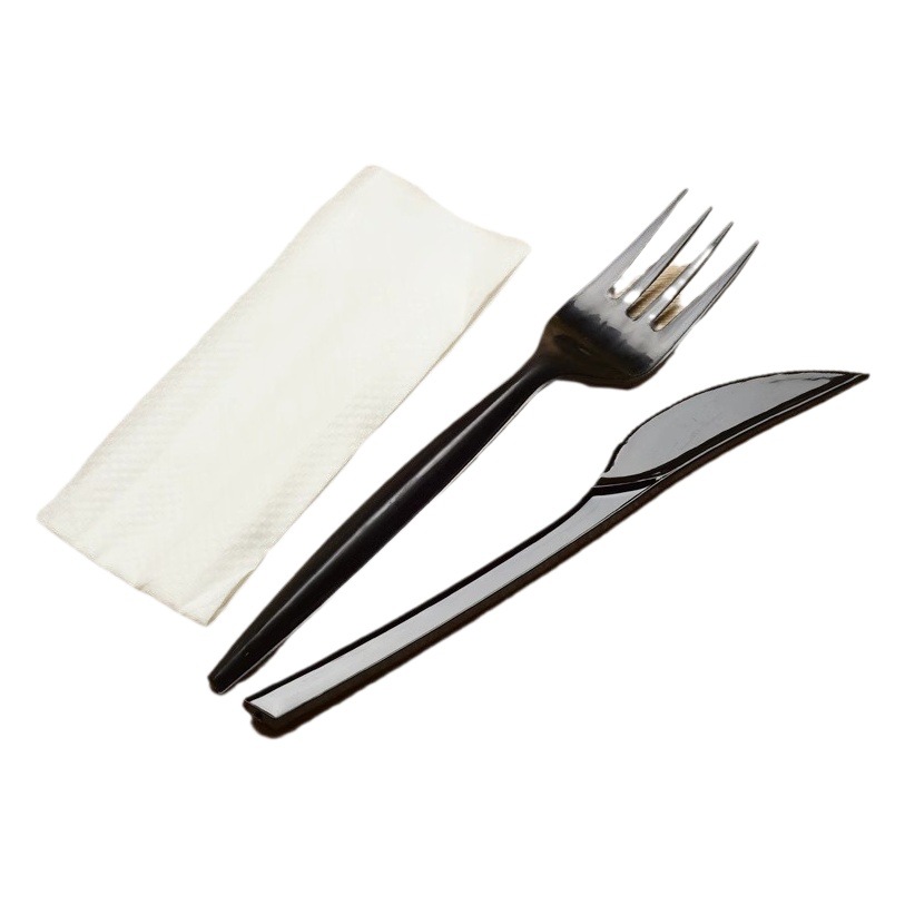 Disposable Knife, Fork and Spoon Paper Towel Separate Packaging Plastic Set Thickened Fruit Western Food Steak Pizza Bread Tableware
